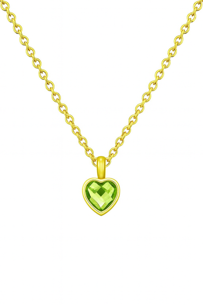Heart Birthstone Memorial Necklace