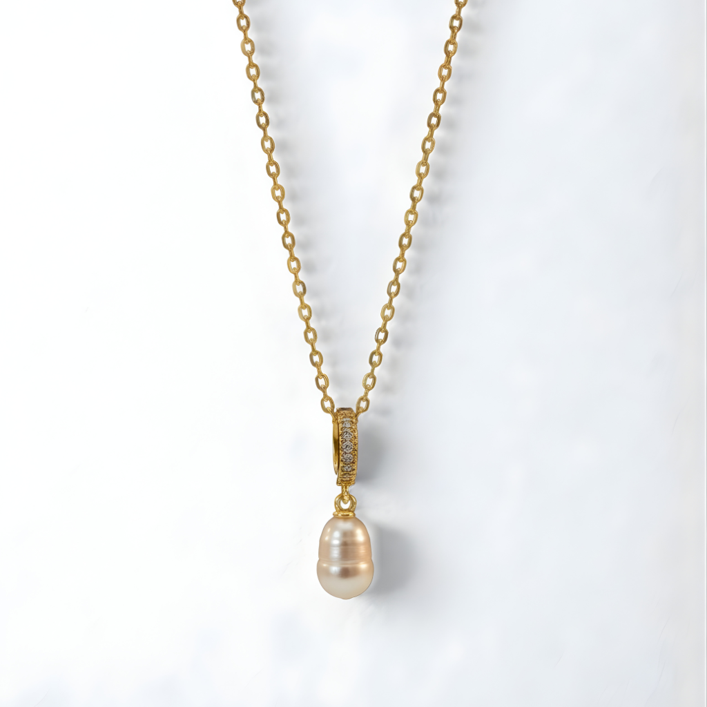 Pearl Charm Gold Necklace