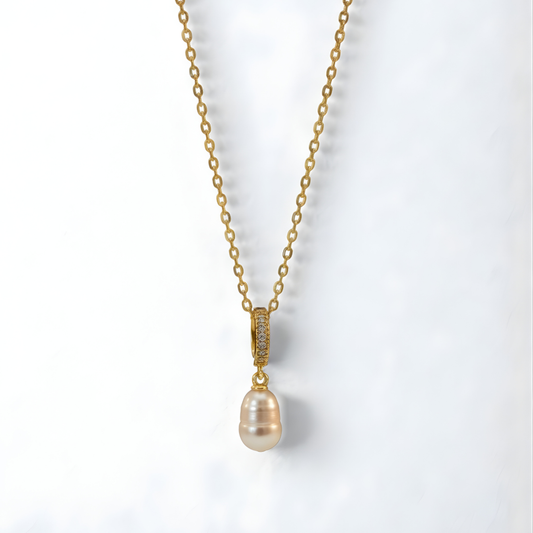 Pearl Charm Gold Necklace