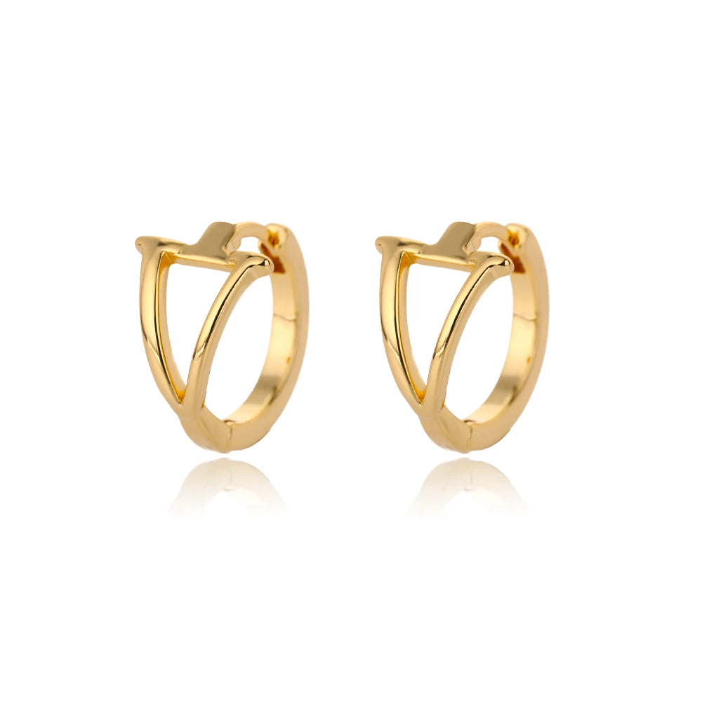 Golden Initial Charm Hoops
