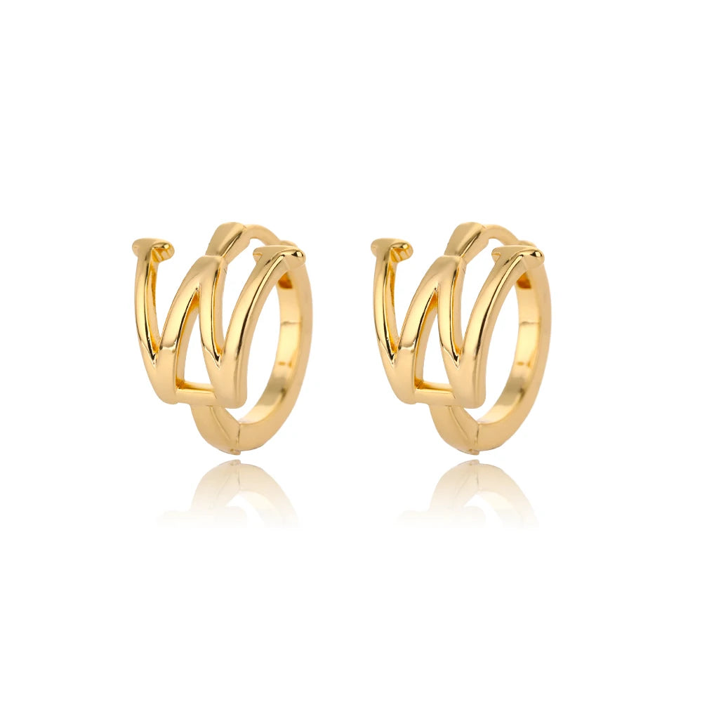 Golden Initial Charm Hoops