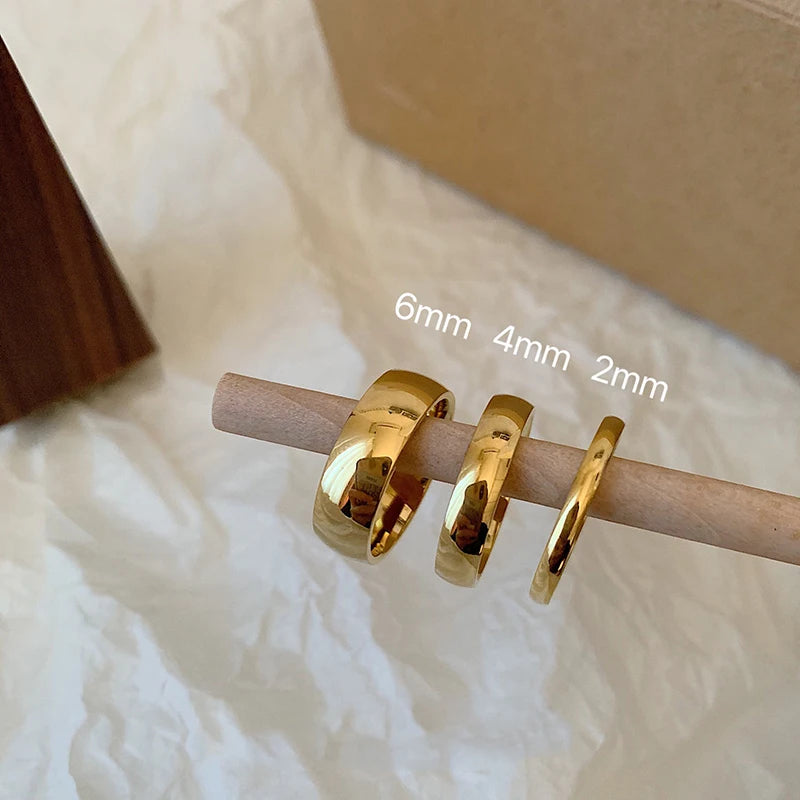 MamacitaSlay 316L Stainless Steel Minimalist Ring 18K Gold Plated Waterproof Jewelry Women Classic High Quality Gifts Ring