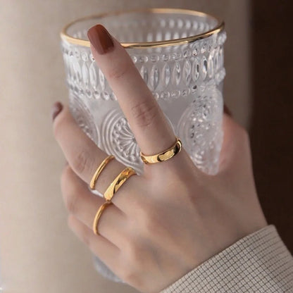 MamacitaSlay 316L Stainless Steel Minimalist Ring 18K Gold Plated Waterproof Jewelry Women Classic High Quality Gifts Ring