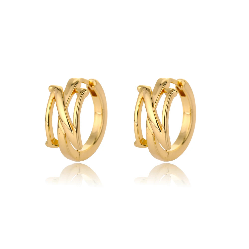 Golden Initial Charm Hoops