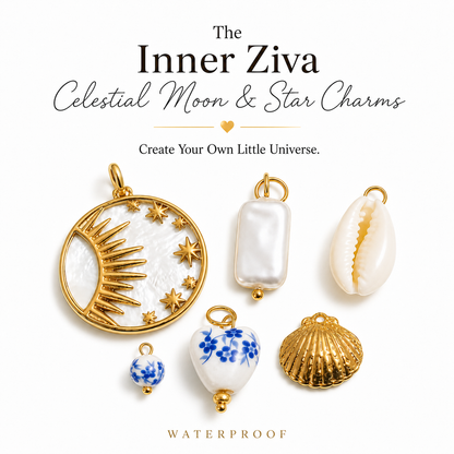 Inner Ziva Celestial Waterproof Moon & Star Charms
