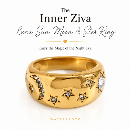Inner Ziva Luna Waterproof Sun Moon & Star Ring