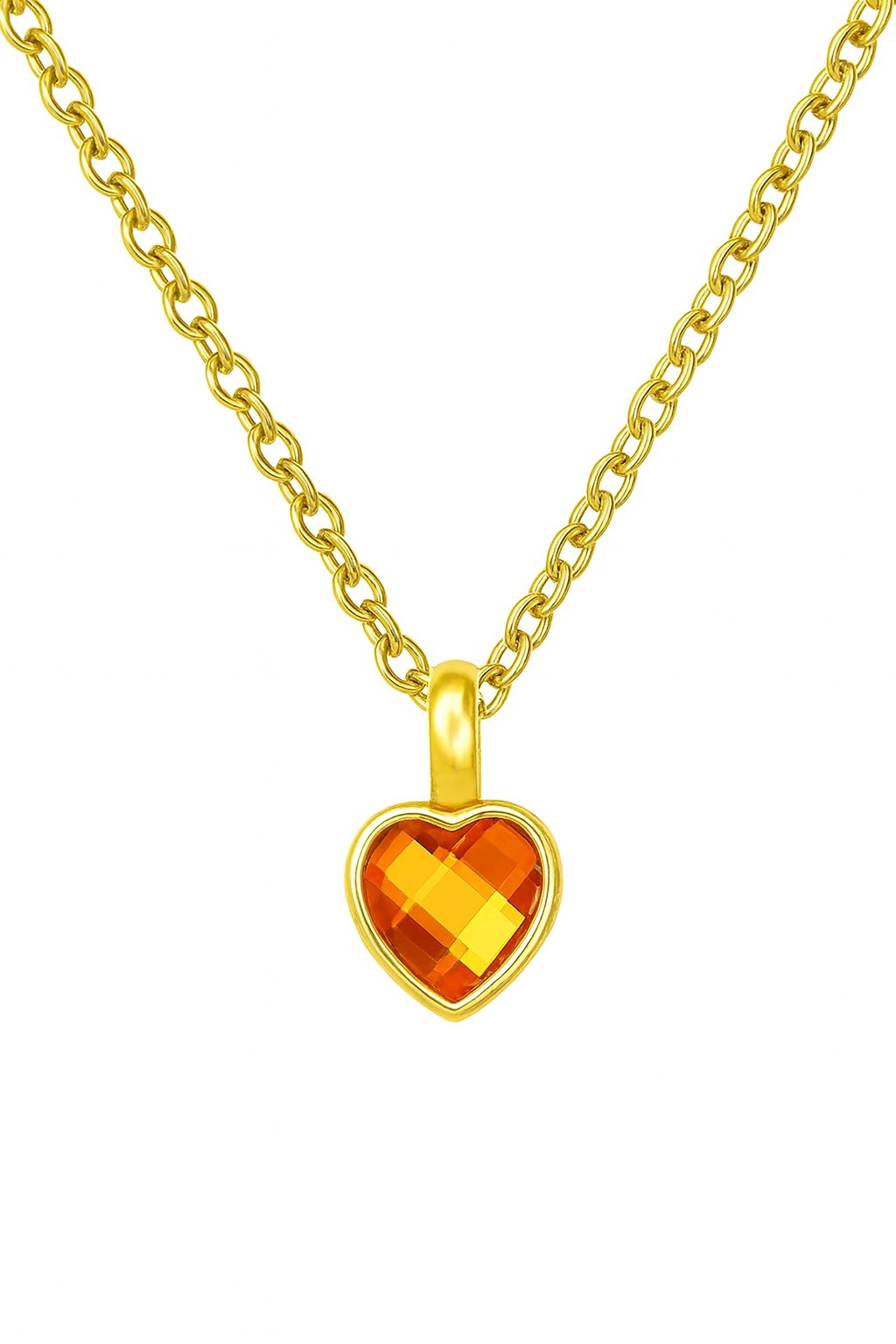 Heart Birthstone Memorial Necklace