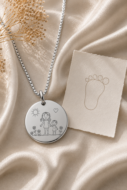 Inner Ziva — Silver Baby Name Disc™