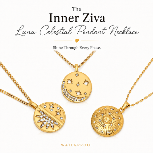 Inner Ziva Luna Waterproof Celestial Pendant Necklace