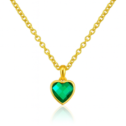 Heart Birthstone Memorial Necklace