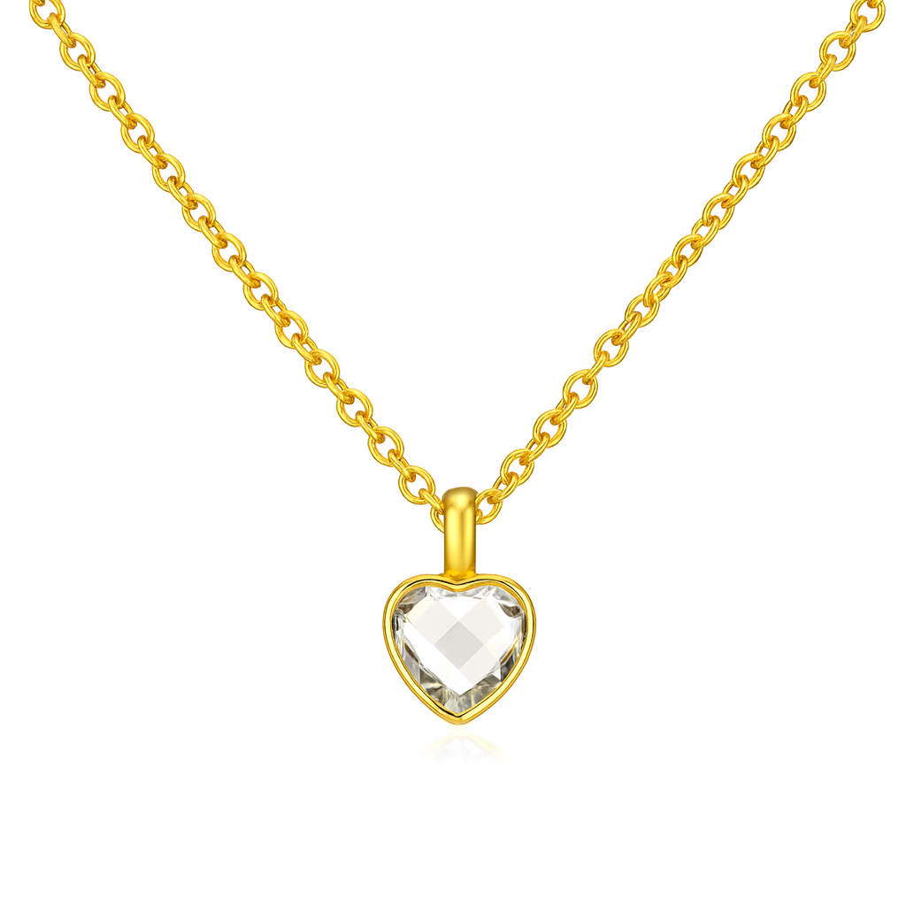 Heart Birthstone Memorial Necklace