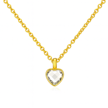 Heart Birthstone Memorial Necklace