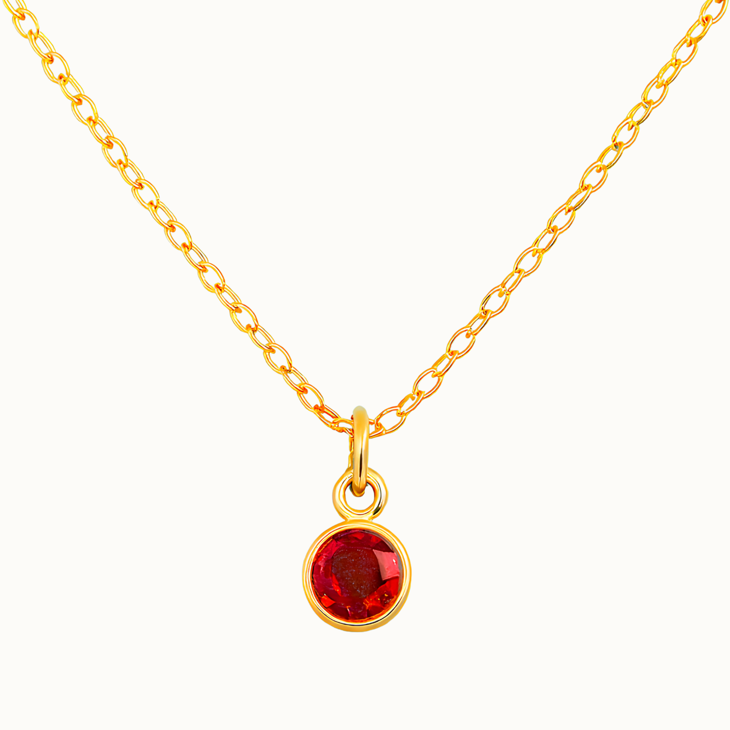 18K Gold Birthstone Necklace for Women
