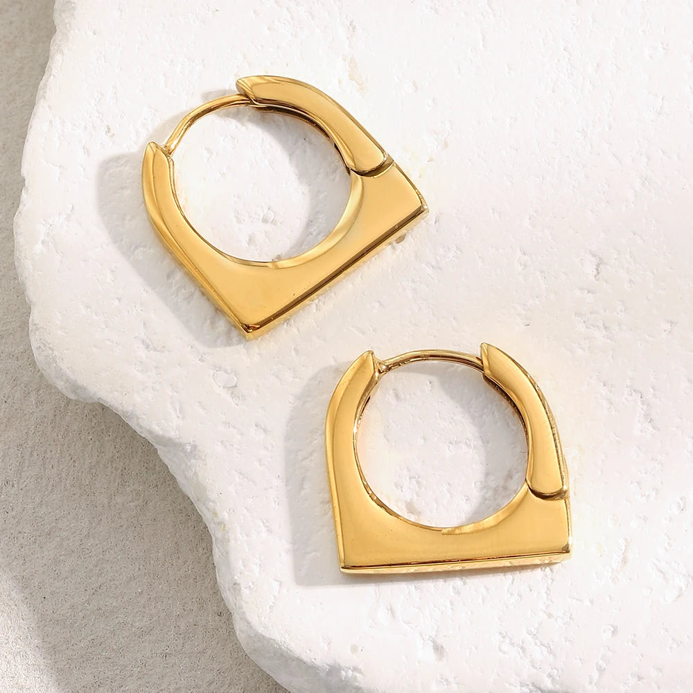 MamacitaSlay 316L Stainless Steel Square Hoop Earrings Party Classic Jewelry Women's Minimalist Statement Earrings High Quality
