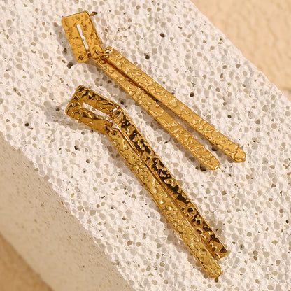 MamacitaSlay Vintage U-Shaped Rectangular Drop earrings women Gold Plated Waterproof 316L stainless steel jewelry woman