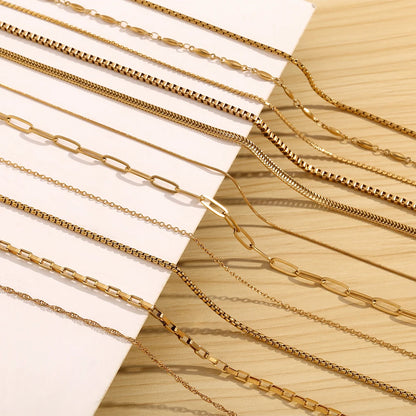 MamacitaSlay Water Wave Chain Snake Chain Women's 316L Stainless Steel Necklace Bracelets Belly Chain Various Styles Jewelry