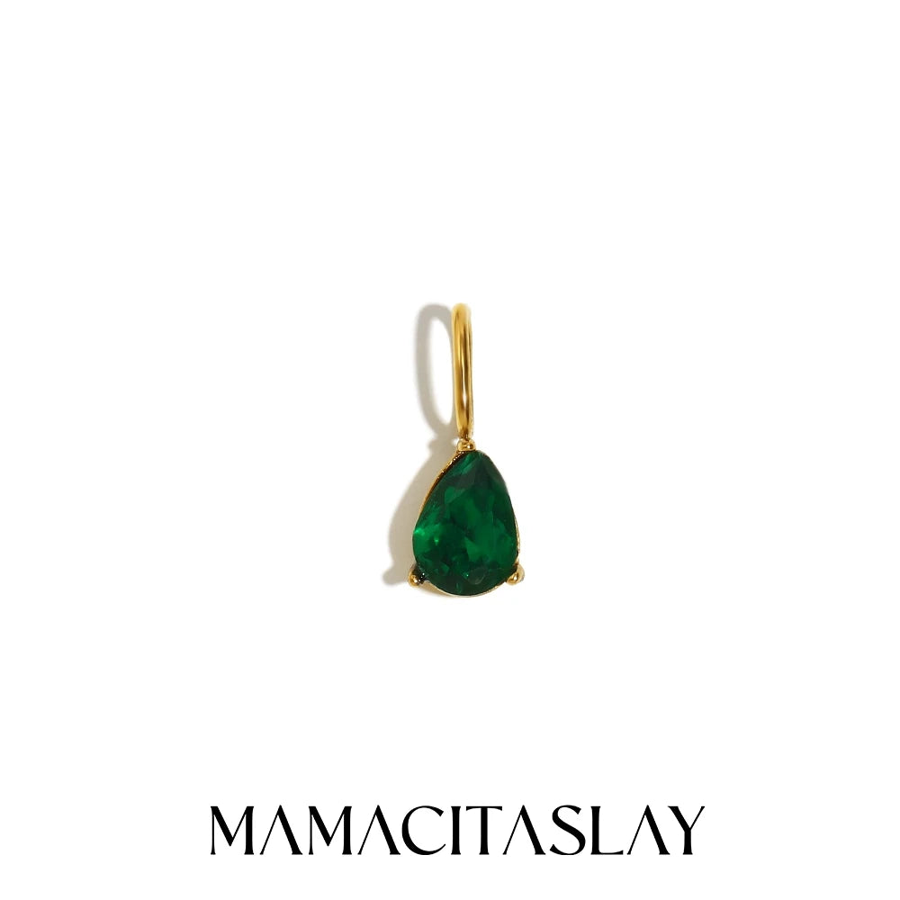 MamacitaSlay 316L Stainless Steel Zircon December Birthstone Charms Earrings Necklaces Bracelets DIY Pendant Waterproof Jewelry