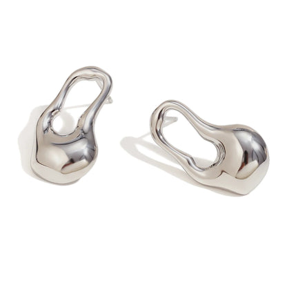 MamacitaSlay Newly design Irregular Pin gold plated earrings for women stainless steel jewelry Waterproof titanium earrings
