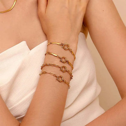 MamacitaSlay Classic Paper Clip Chain Blade Chain O Chain NK Chain Women's Hand Bracelets Trendy Women's Stainless Steel Jewelry