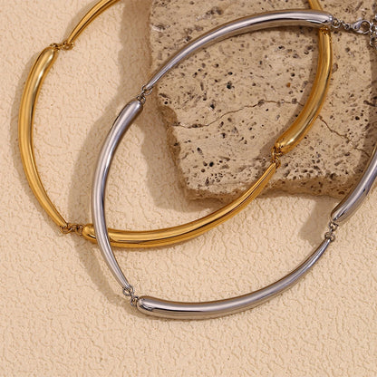 MamitaSlay Cool Hip-hop Four Bamboo Knots Necklace Punk Stainless Steel Jewelry Waterproof Necklaces Woman Trend 2024 Decoration