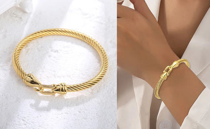 Roman Numeral Bangle with Hook Clasp