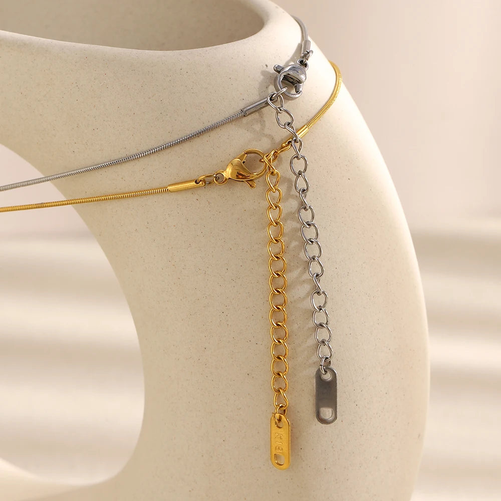 MamacitaSlay 316L Stainless Steel Zircon Star Pendant Necklace 18K Gold Plated Waterproof Jewelry Women's High Quality Necklace