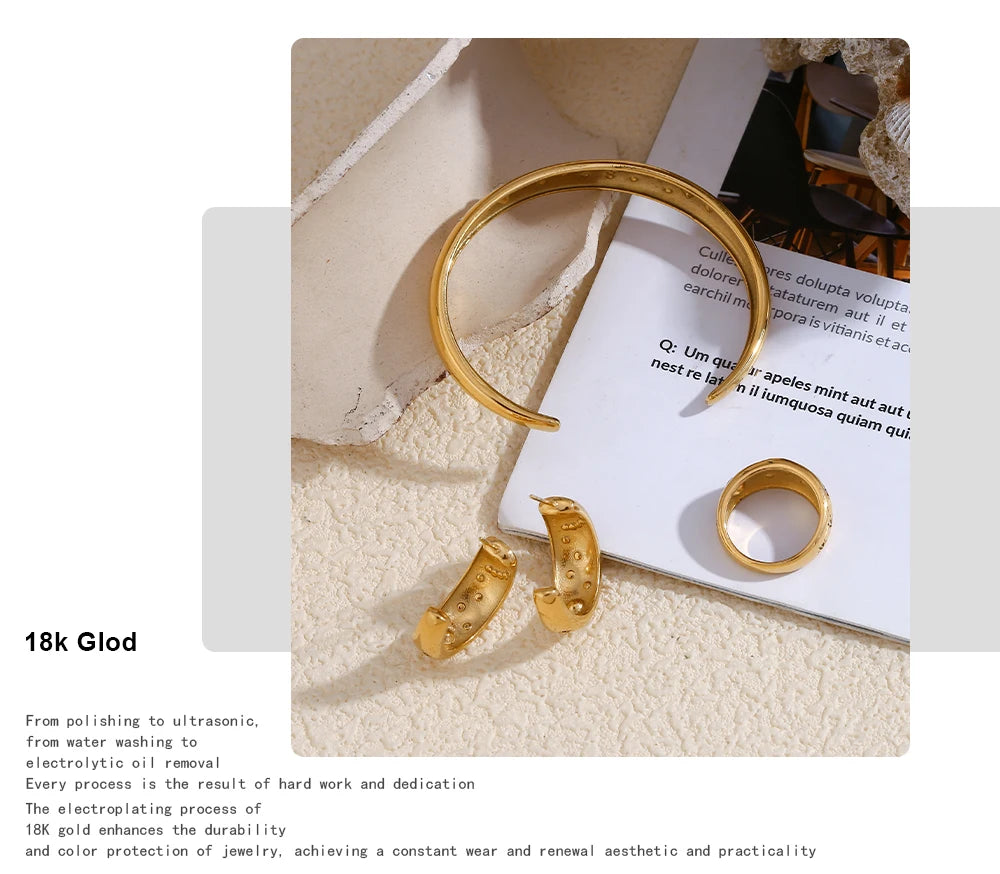 MamacitaSlay Stainless Steel 18K Gold Plated Sun Moon Stars Ring 2025 New Design Waterproof Jewelry Women's Charm Finger Jewelry