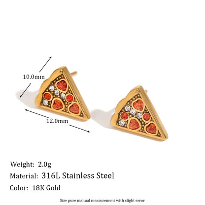 MamacitaSlay Sweet colorful enamel sandwich pizza ice cream sparkling Women's earrings gold plated Jewelry Woman accesories