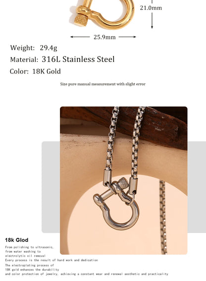 MamacitaSlay Unique Cool 316L Stainless Steel Double Color Necklace Party Waterproof Neck Jewelry For Women's DIY Accessories