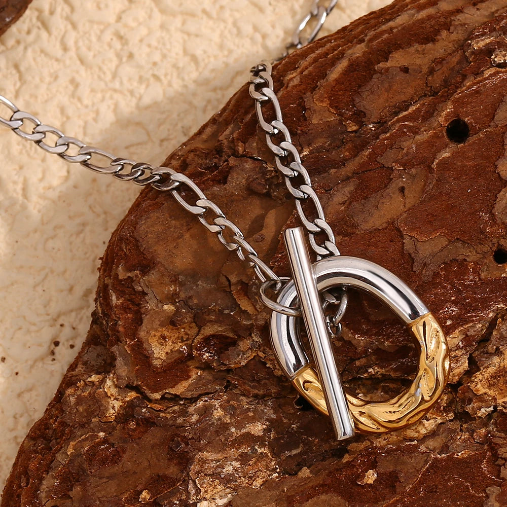 MamacitaSlay Unique 316L Stainless Steel OT Buckle Necklace Party Creative Waterproof Jewelry Unisex Charm Gift High Quality