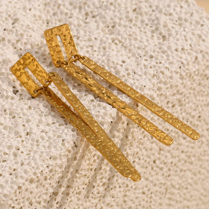 MamacitaSlay Vintage U-Shaped Rectangular Drop earrings women Gold Plated Waterproof 316L stainless steel jewelry woman