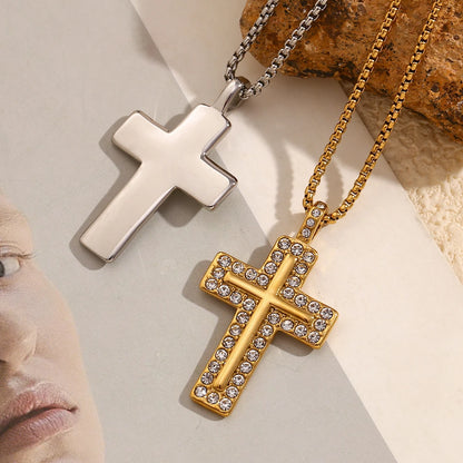 MamacitaSlay Trendy Cross Pendant Necklace Design Waterproof Neck Jewelry Design Waterproof Neck Jewelry Neutral Statement Gift