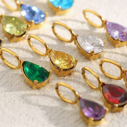 MamacitaSlay 316L Stainless Steel Zircon December Birthstone Charms Earrings Necklaces Bracelets DIY Pendant Waterproof Jewelry