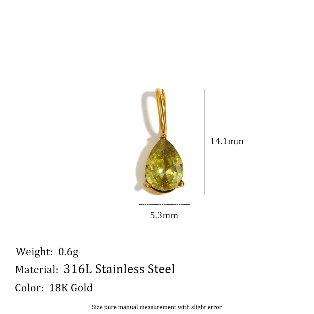 MamacitaSlay 316L Stainless Steel Zircon December Birthstone Charms Earrings Necklaces Bracelets DIY Pendant Waterproof Jewelry