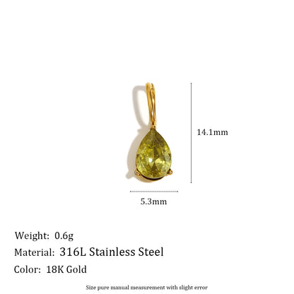 MamacitaSlay 316L Stainless Steel Zircon December Birthstone Charms Earrings Necklaces Bracelets DIY Pendant Waterproof Jewelry