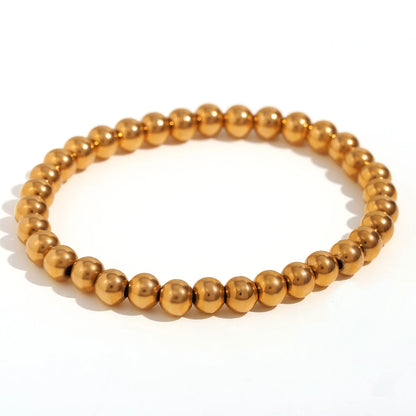 MamacitaSlay 316L Stainless Steel Elastic Bead Bracelet 18K Gold Plated Waterproof Wrist Jewelry High Quality Bracelet Gifts