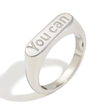 MamacitaSlay New Design Letters "You Can "rings 2025 New Trend Women's 316L Stainless Steel Jewelry Waterproof Statement Ring