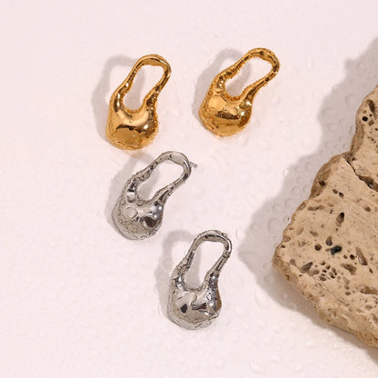 MamacitaSlay Newly design Irregular Pin gold plated earrings for women stainless steel jewelry Waterproof titanium earrings