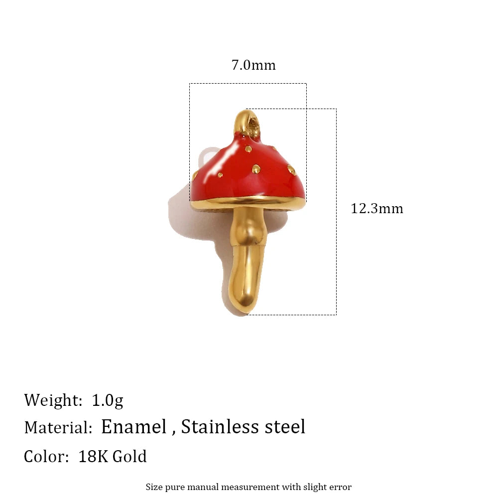 MamacitaSlay 316L Stainless Steel Fruit Enamel Charms 18K Gold Plated Waterproof Jewelry For DIY Bracelet Necklace Pendant Gifts