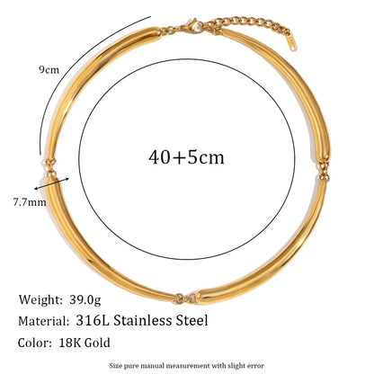 MamitaSlay Cool Hip-hop Four Bamboo Knots Necklace Punk Stainless Steel Jewelry Waterproof Necklaces Woman Trend 2024 Decoration
