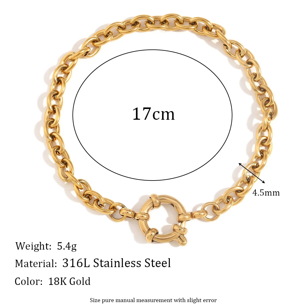 MamacitaSlay Classic Paper Clip Chain Blade Chain O Chain NK Chain Women's Hand Bracelets Trendy Women's Stainless Steel Jewelry