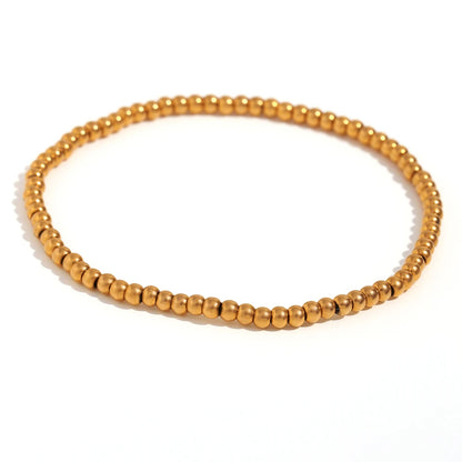 MamacitaSlay 316L Stainless Steel Elastic Bead Bracelet 18K Gold Plated Waterproof Wrist Jewelry High Quality Bracelet Gifts