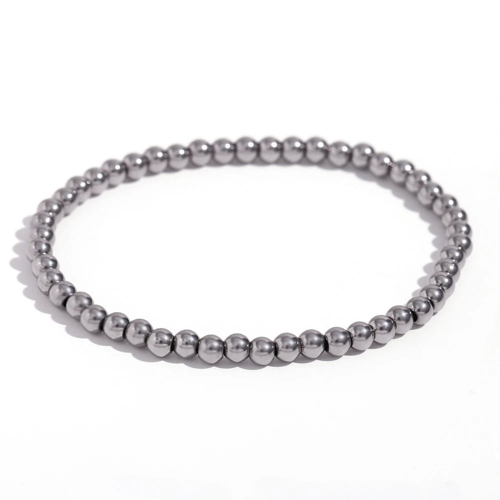 MamacitaSlay 316L Stainless Steel Elastic Bead Bracelet 18K Gold Plated Waterproof Wrist Jewelry High Quality Bracelet Gifts