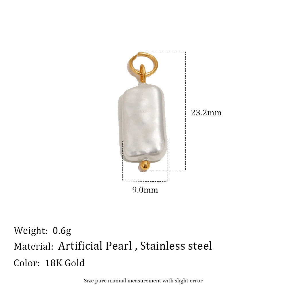 MamacitaSlay 18K Gold Plated Shell Moon Star Charm 316L Stainless Steel Ceramic Beads For DIY Earrings Bracelet Necklace Making