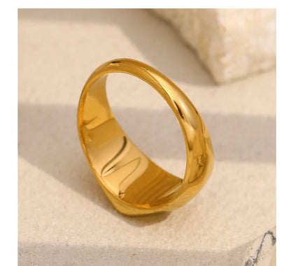 MamacitaSlay Minimalism 316 Stainless Steel Peacock Stone Ring 18K Gold Plated Waterproof Jewelry Women's Charm Ring Party Gift