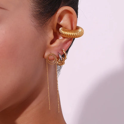 MamacitaSlay 316L Stainless Steel Mixed Color Knot Stud Earrings 18K Gold Plated Waterproof Jewelry For Women Unique Earrings