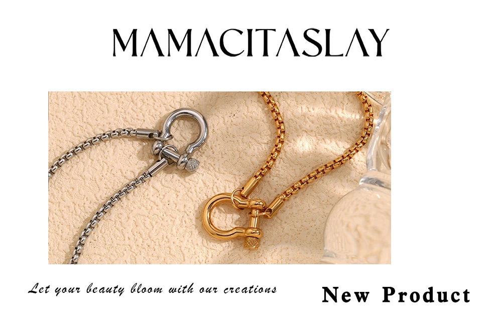 MamacitaSlay Unique Cool 316L Stainless Steel Double Color Necklace Party Waterproof Neck Jewelry For Women's DIY Accessories