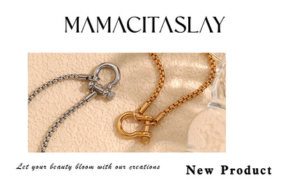 MamacitaSlay Unique Cool 316L Stainless Steel Double Color Necklace Party Waterproof Neck Jewelry For Women's DIY Accessories