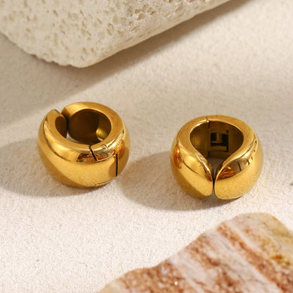 MamacitaSlay 316L Stainless Steel MINI Wide Edge Earclip Party Waterproof Jewelry Women's Simple Classic Statement Earring Gift