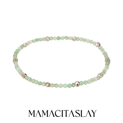 MamacitaSlay 316L Stainless Steel Natural Stone Necklace Elastic Rope Bracelet Handmade Waterproof Jewelry Women's Classic Gift